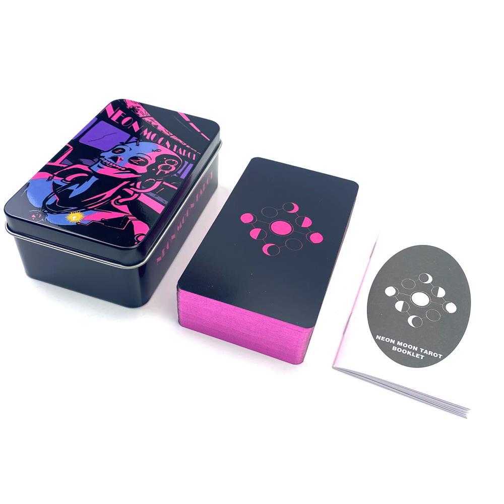 Tarot Deck With Guidebook - Neon Ay Tarot Kartları Pembe Altın