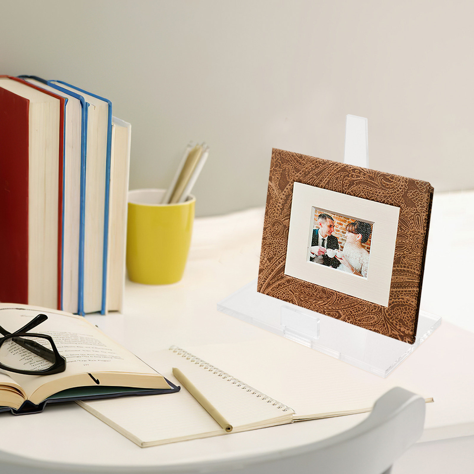 Clear Acrylic Book Stand Holder - Taşınabilir, Küçük, Şeffaf Akrilik Resim Çerçevesi