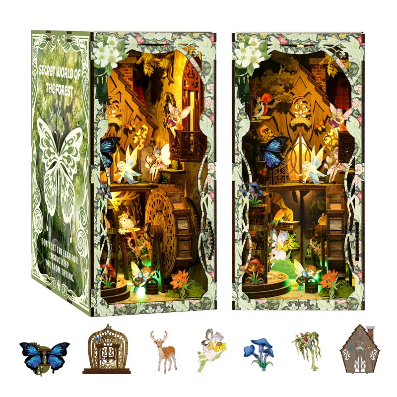 Kendin Yap Ahşap 3D Kitap Köşe - Diy Wooden Book Nook Kit Shelf Insert incelemesi ve fiyatı