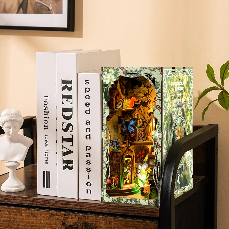Kendin Yap Ahşap 3D Kitap Köşe - Diy Wooden Book Nook Kit Shelf Insert incelemesi ve fiyatı