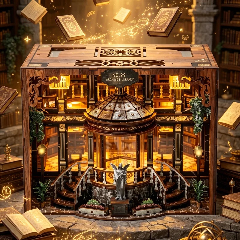 3D Model Kit Işıklı Kitap Ayra - Diy Wooden Book Nook Kit Shelf Insert incelemesi ve fiyatı